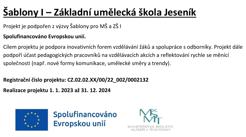 Šablony I - Základní umělecká škola Jeseník