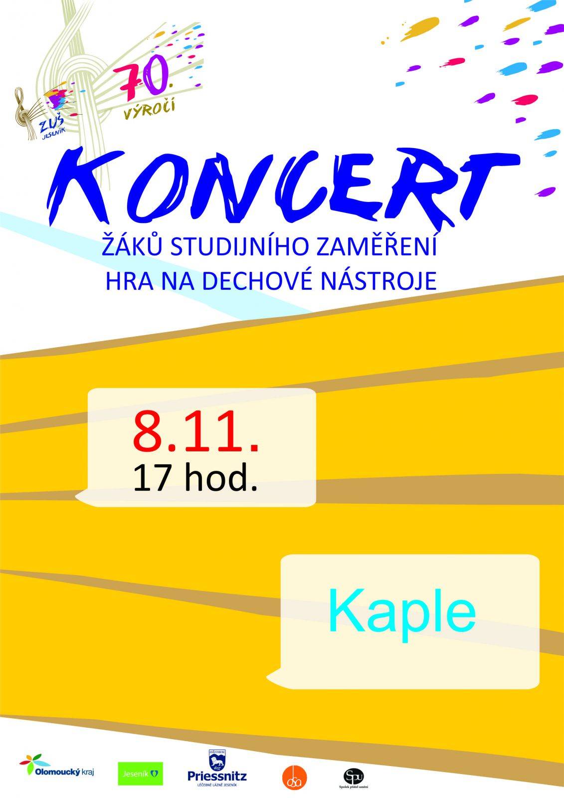Koncert žáků studijního zaměření hra na dechové nástroje