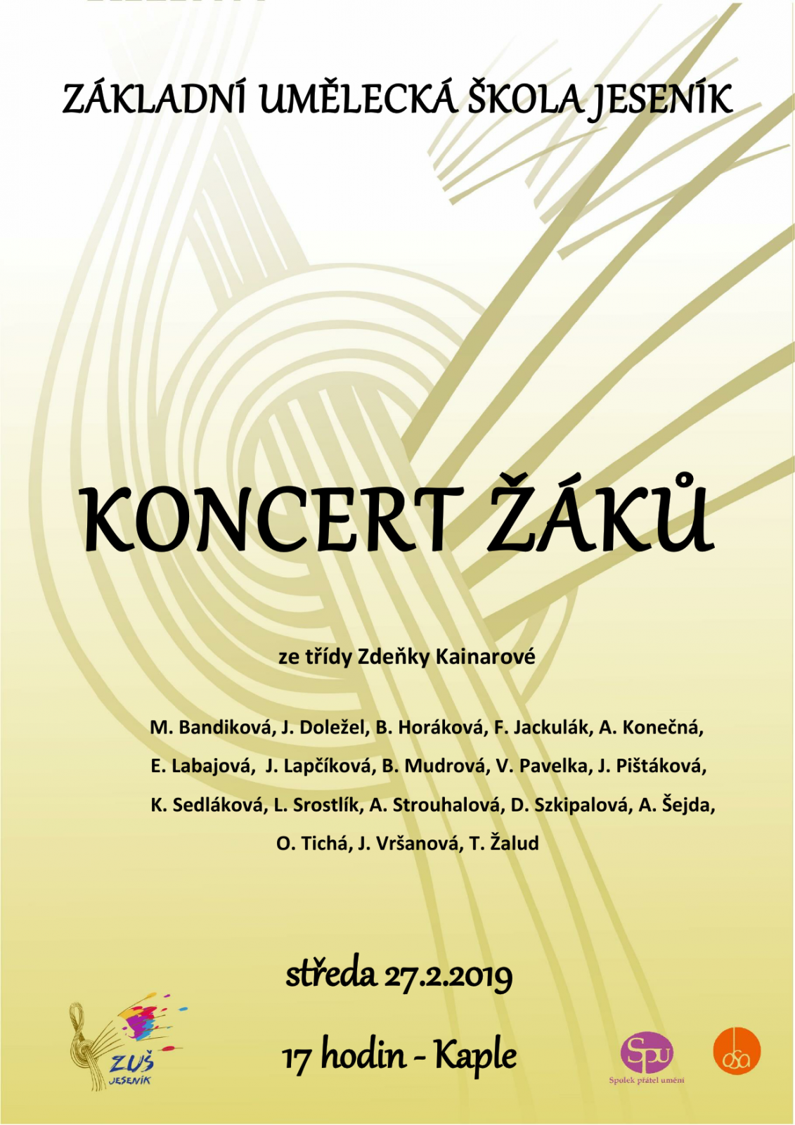 Koncert žáků ze třídy Zdeňky Kainarové