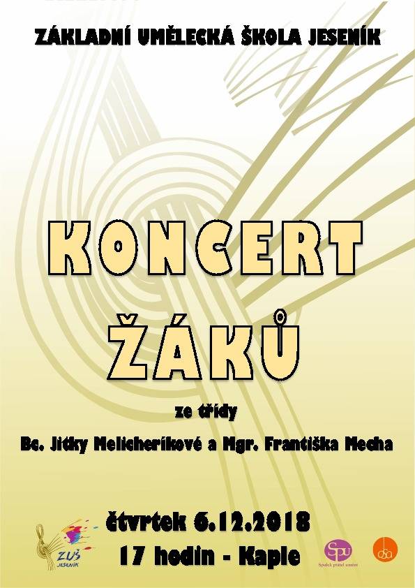 Koncert žáků ze třídy Bc. Jitky Melicheríkové a Mgr. Františka Mecha