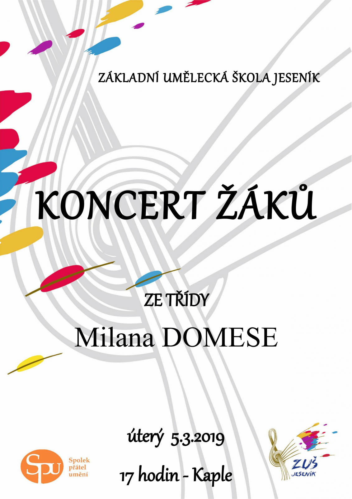 Koncert žáků ze třídy Milana Domese