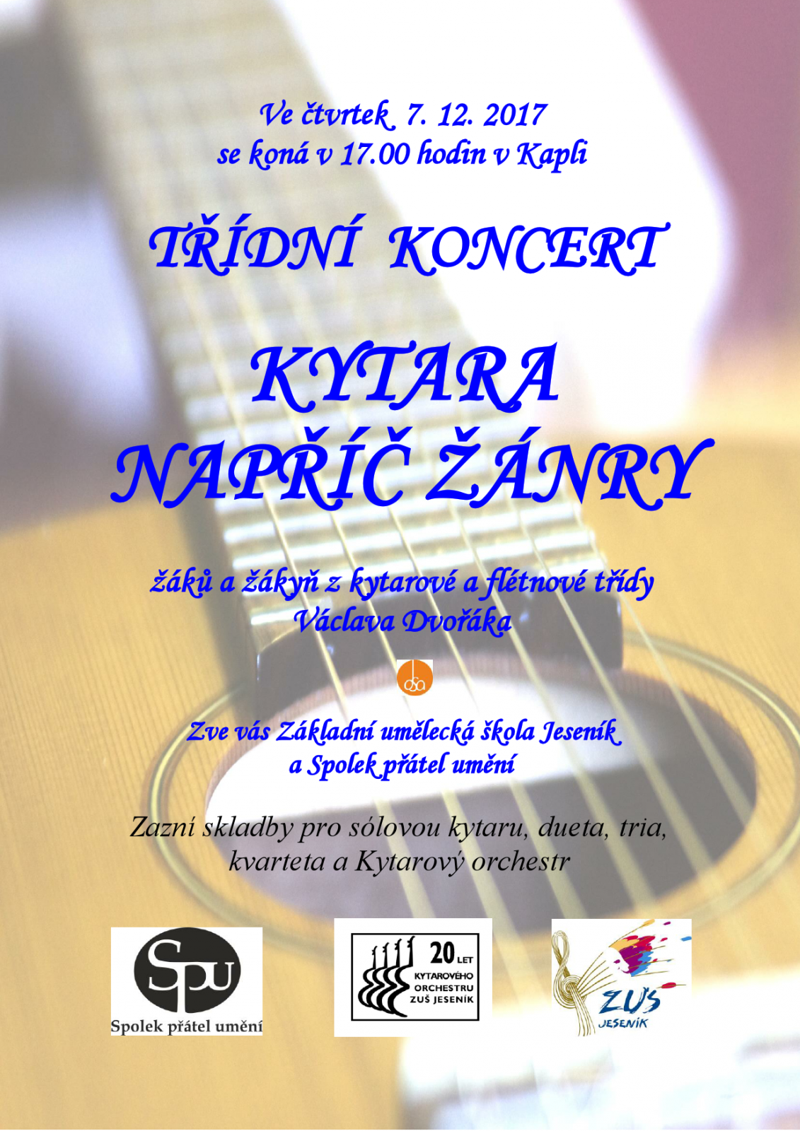 Koncert žáků ze třídy Václava Dvořáka