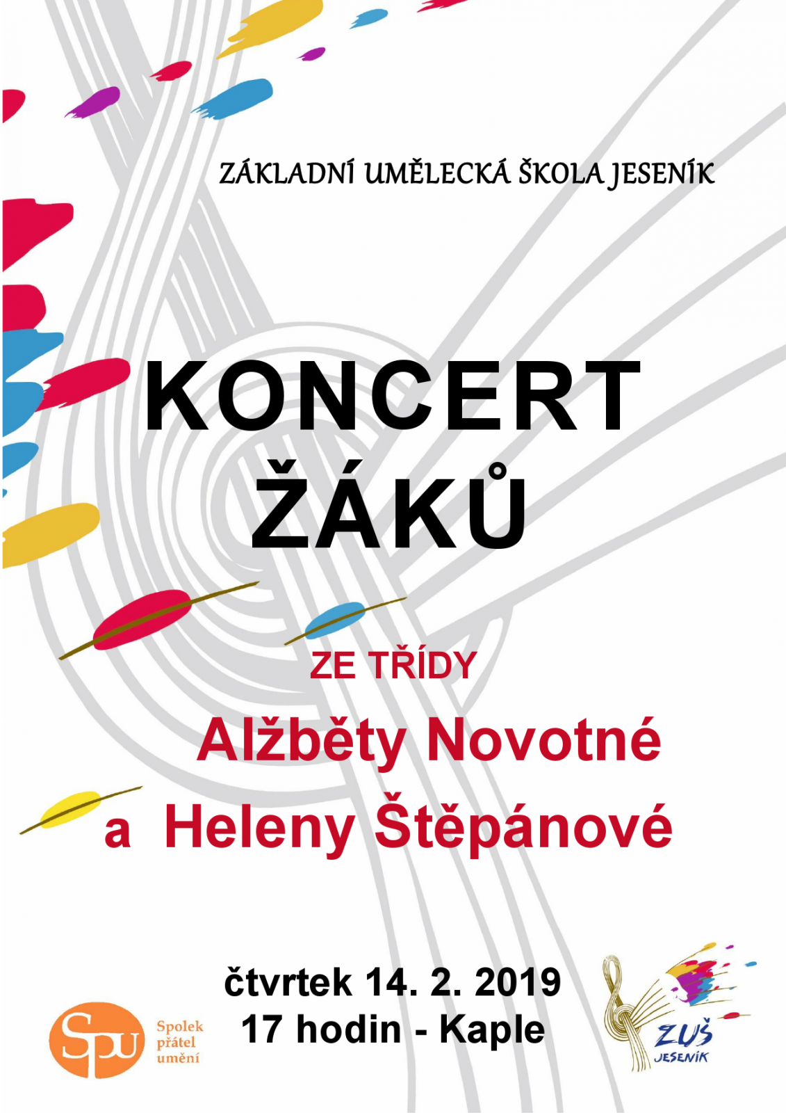 Třídní koncert ze třídy Heleny Štěpánové a Alžběty Novotné