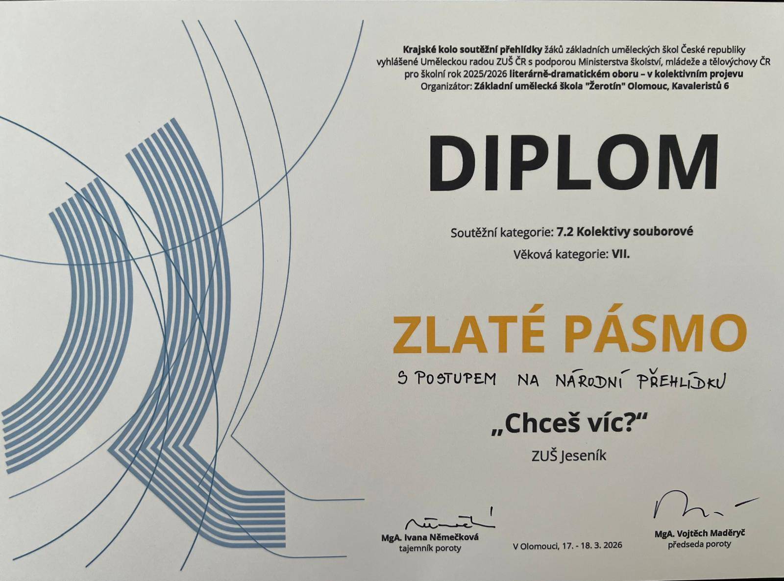 OBROVSKÝ ÚSPĚCH NAŠICH ŽÁKŮ V LITERÁRNĚ-DRAMATICKÉM OBORU