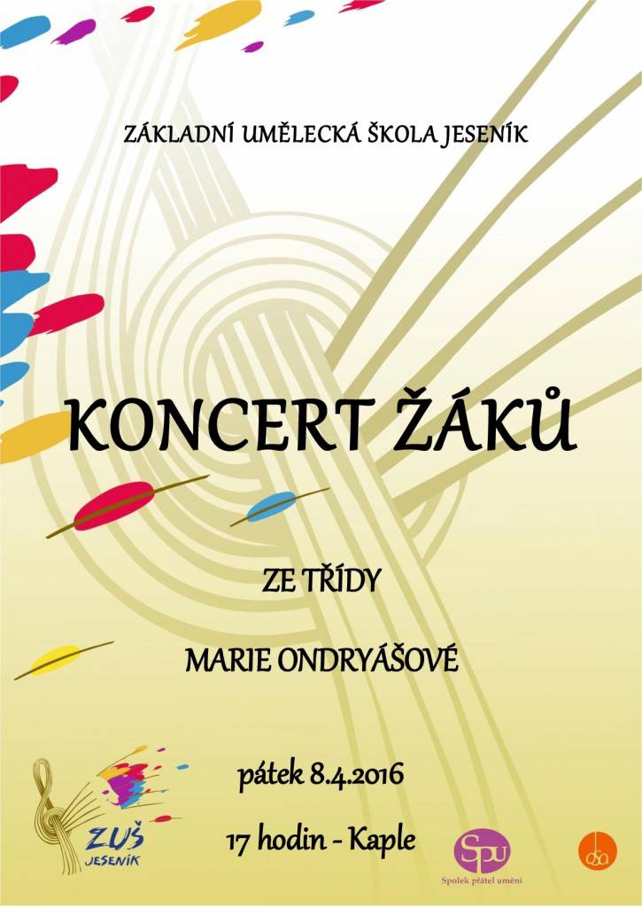 KONCERT ŽÁKŮ ZE TŘÍDY MARIE ONDRYÁŠOVÉ
