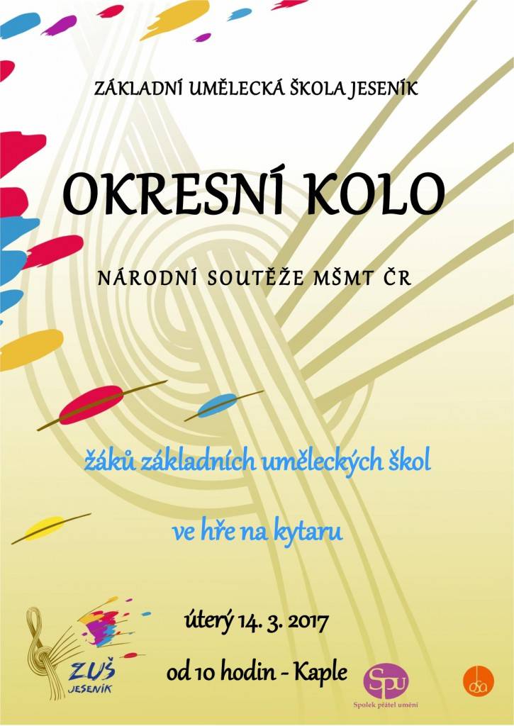 Okresní kolo soutěže MŠMT ČR ve hře na kytaru
