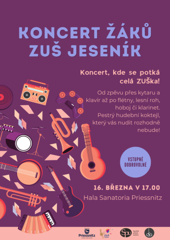 Koncert žáků ZUŠ Jeseník - Koncert, kde se potká celá ZUŠka!